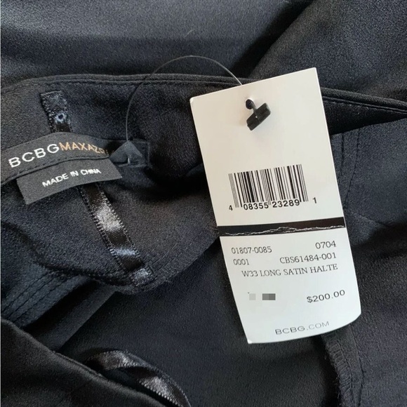 BCBGMaxAzria Black Satin Halter Dress - Picture 12 of 13